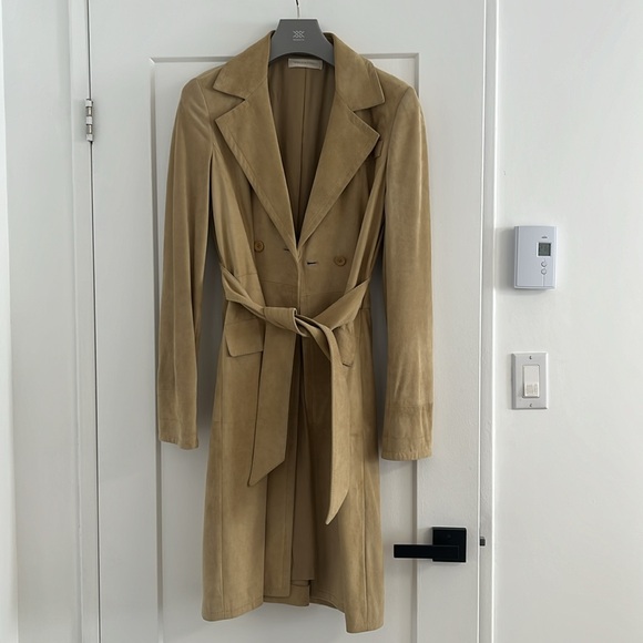 VINTAGE VALENTINO SUEDE TRENCH COAT - Picture 9 of 10